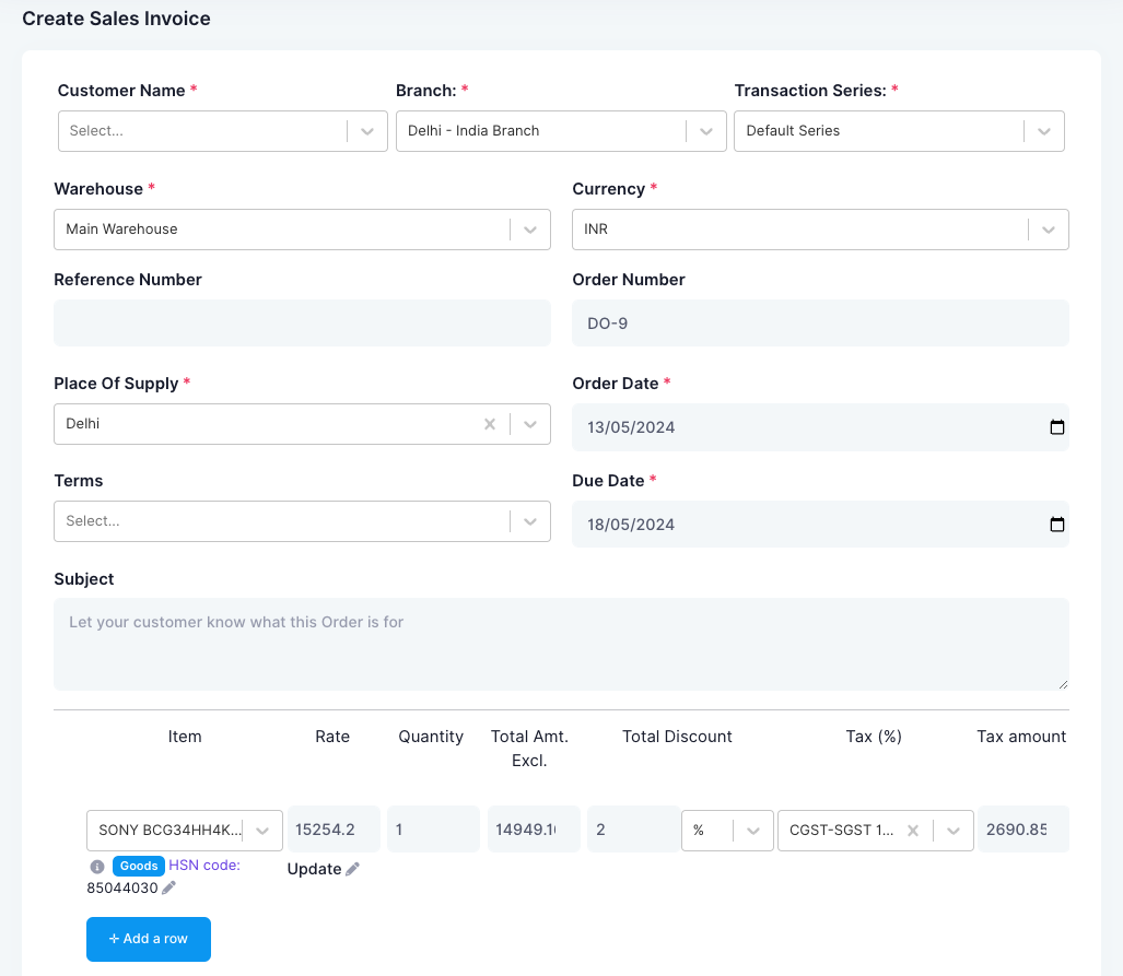 Invoice Management Spot ERP